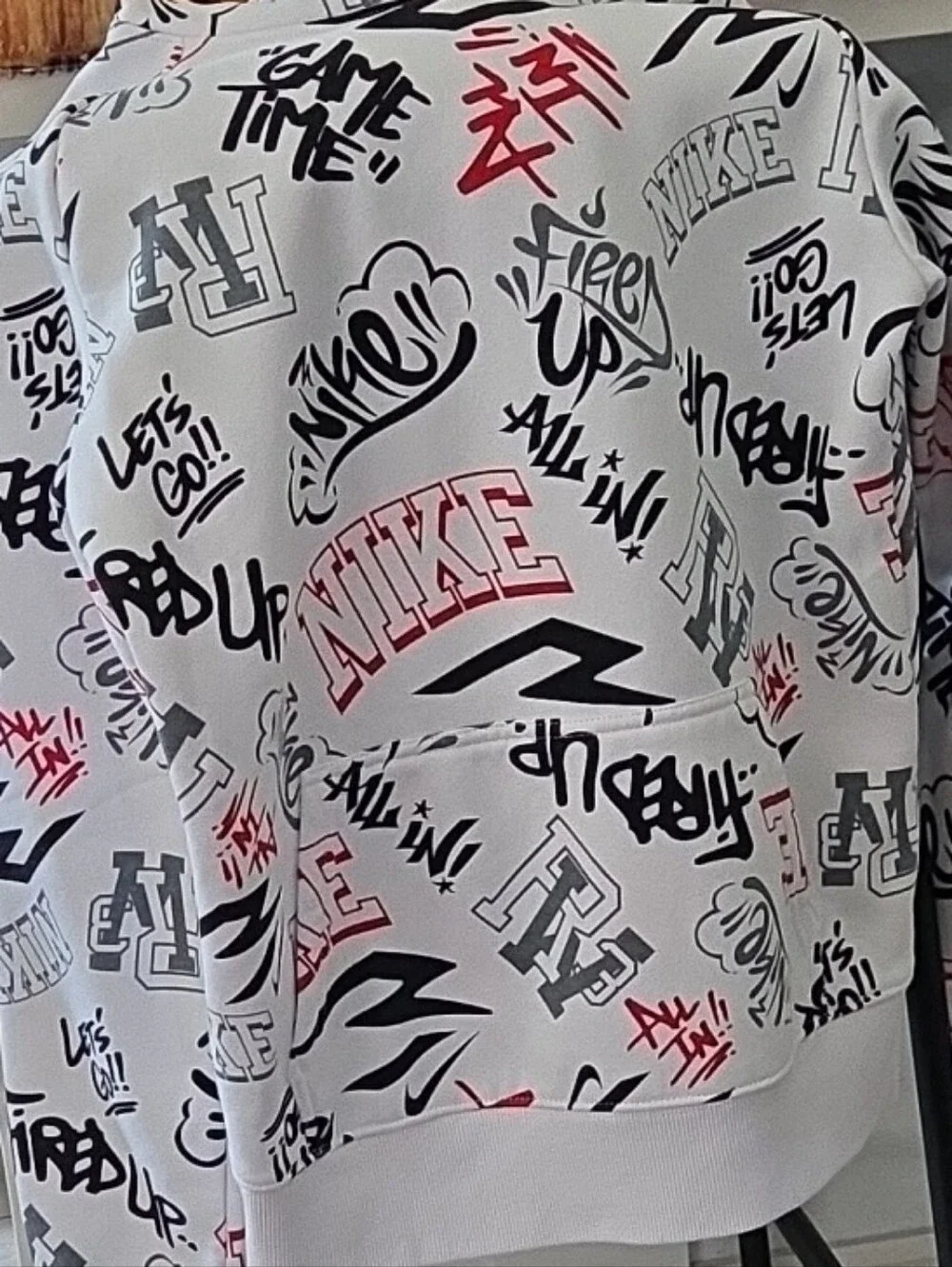 3Brand Nike Kids White Graffiti-Print Hoodie